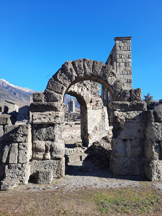 The archaeological remains of the Roman theatre of Aosta