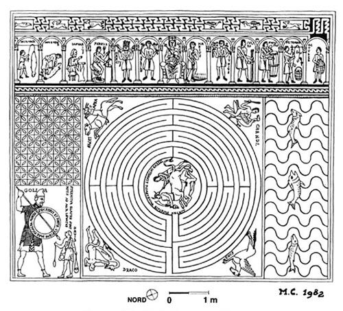 Disegno del labirinto di San Michele Maggiore