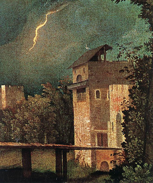 Un dettaglio della Tempesta di Giorgione