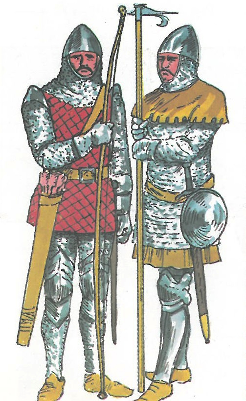 Raffigurazione di guerrieri longobardi