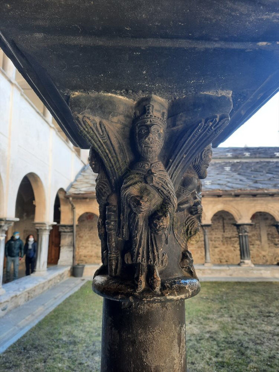 Capitello con Salomone e Davide nella Collegiata di Aosta
