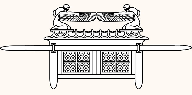Disegno dell'arca dell'alleanza con il kapporeth