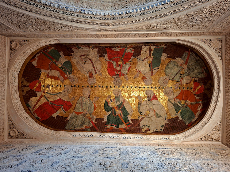Sala de los Reyes, dipinto a tempera su cuoio